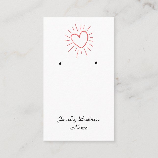 Cartões para joalharia e venda. (Frente)