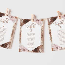 Cartões para Mesa de Casamento Boho Terracotta