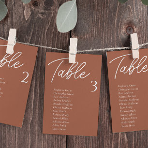 Cartões para Mesa de Casamento Terracotta
