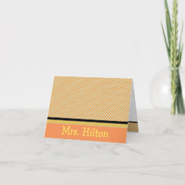Cartões Personalizados com Bolinhas Laranjas
