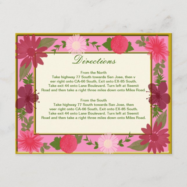 Cartões Personalizados com Flores Rosas (Frente)