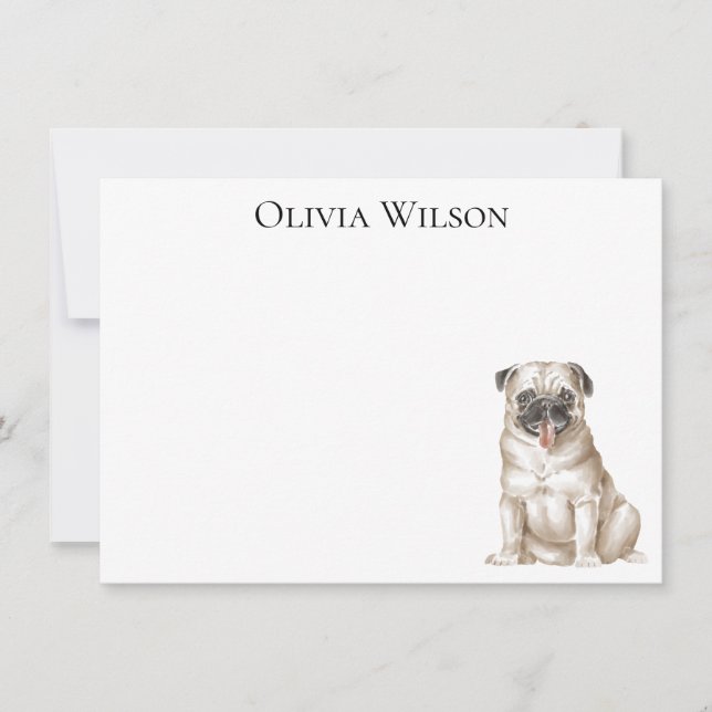 Cartões personalizados com pug (Frente)