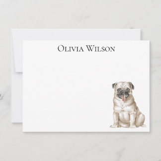 Cartões personalizados com pug