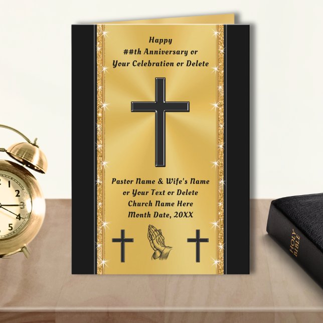 Cartões personalizados, da Igreja ou do pastor, (Pastor Anniversary Cards, personalised. Church Anniversary Cards or Pastor Appreciation Cards. )