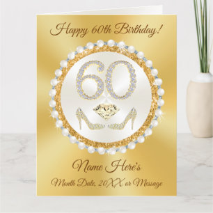 Cartões personalizados de 60 anos para ela, FOTOGR