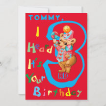 Cartões Personalizados De Aniversário De Três Anos