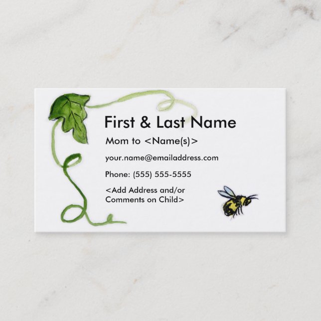 Cartões Personalizados De Foto De Mamãe De Abelhas (Frente)