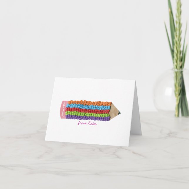 Cartões personalizados de lápis arco-íris (Frente)