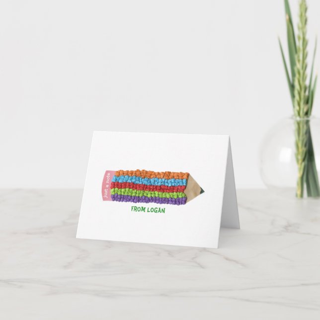 Cartões personalizados de lápis arco-íris (Frente)