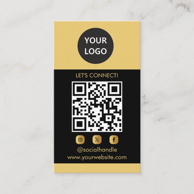 Cartões personalizados modernos, QR de mídia socia (Frente)