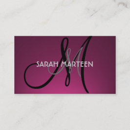 Cartões personalizados simples de monograma roxo