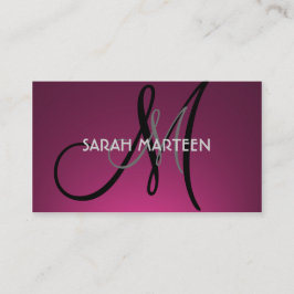 Cartões personalizados simples de monograma roxo