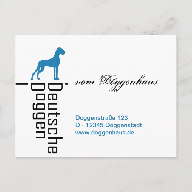 cartões personalizáveis do Great Dane (Frente)