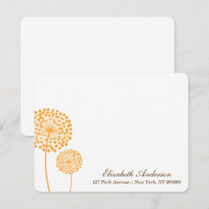 Cartões Planos de Dandelions Laranja