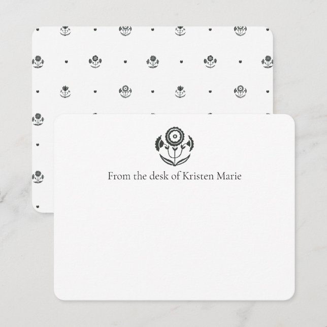 Cartões planos de Impressão de bloco Daffodil pret (Frente/Verso)