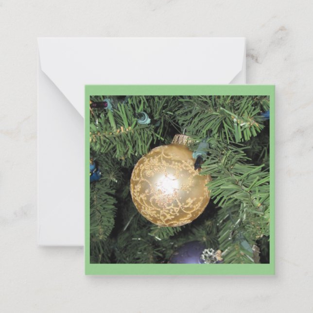 Cartões Planos de Natal com Enfeites (Frente)