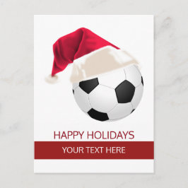 Cartões postais Bola de Futebol de Natal Chapéu de