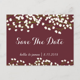 Cartões Postais Burgundy Baby's Breath Save The Da