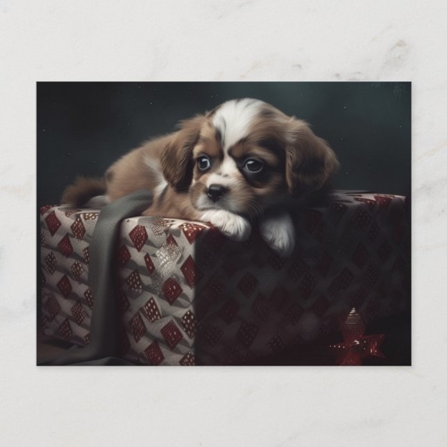 Cartões Postais Cachorrinho Natal (Frente)