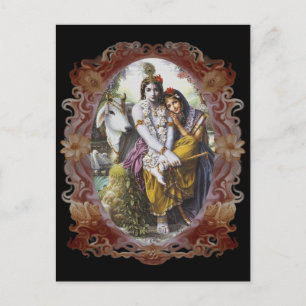 Cartões postais Casal Radha Krishna Divine