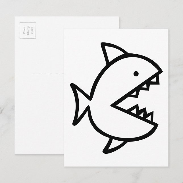 Cartões postais coloridos do seu peixe com dentes (Frente/Verso)