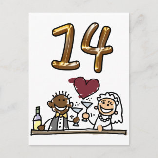 Cartões postais com número 14 da tabela personaliz