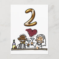 Cartões postais com número 2 da tabela personaliza