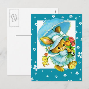 Cartões postais da Páscoa e Pintinho