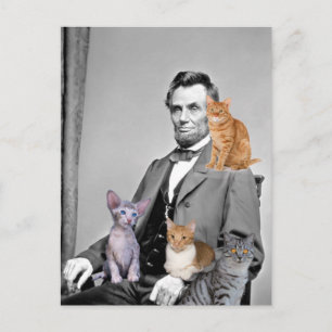 CARTÕES POSTAIS DE ABRAHAM LINCOLN AMANTE DE GATOS