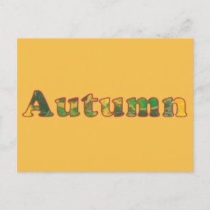 Cartões postais de Abstrato do Word Art Autumn