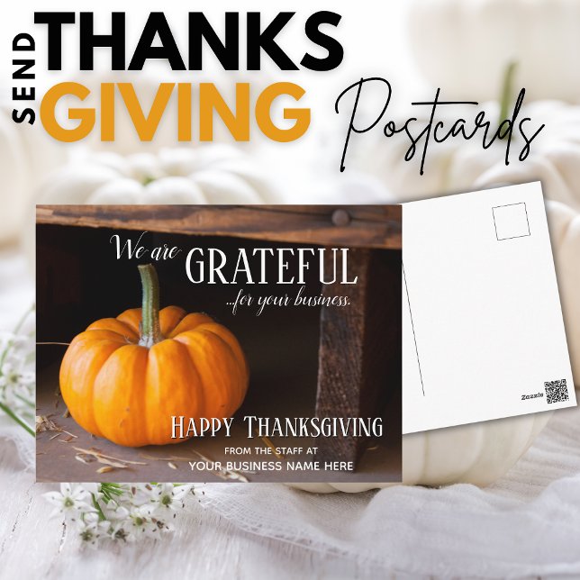 Cartões postais de Ação de Graças para Empresas -  (Give fall business Thanksgiving postcards to your customers and clients, instead of Christmas cards)