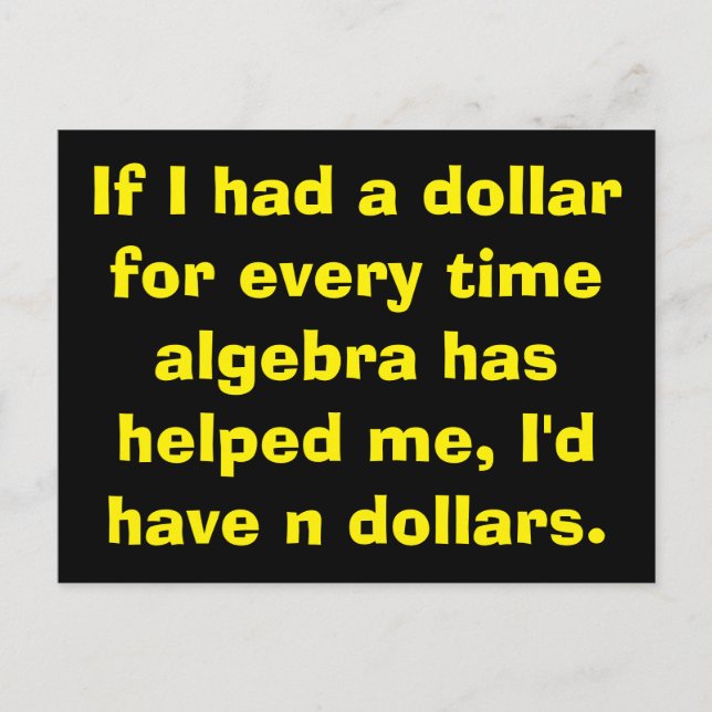 Cartões postais de álgebra matemática (Frente)