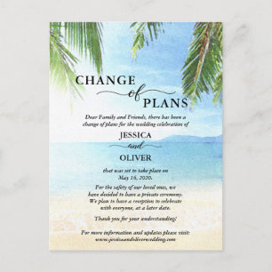 Cartões-postais de anúncio de casamento de praia