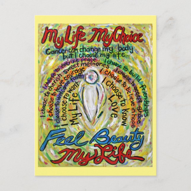 Cartões postais de arte do Anjo do Guardião Branco (Frente)