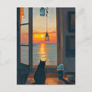 CARTÕES POSTAIS DE ARTE DO OCEANO DE JANELA