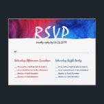 Cartões postais de Bar Mitzvah RSVP de Gelo Vermel<br><div class="desc">Cartões postais do bar moderno mitzvah RSVP que complementam perfeitamente com os convites do Bar azul e vermelho, fogo e gelo Mitzvah encontrados nesta mesma coleção... O design vibrante nestas placas RSVP mitzvah bar de aquarelas mostra tons de chamas azuis e vermelhas que impactam para criar sutis pistas de púrpura....</div>