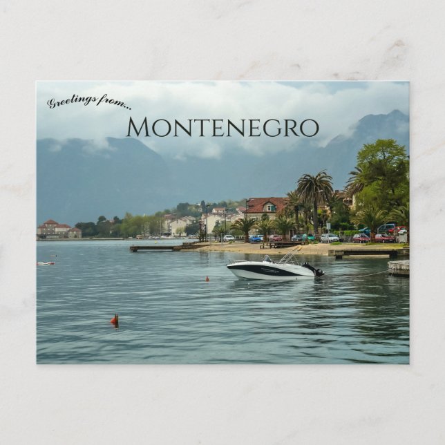 Cartões Postais de Barcos em Kotor Montenegro (Frente)