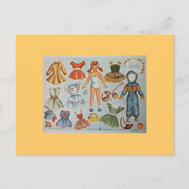 Cartões postais de boneca de papel (Frente)