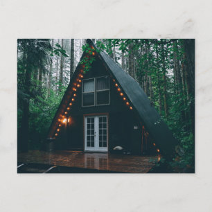 CARTÕES POSTAIS DE CABANA A-FRAME NOS BOSQUES