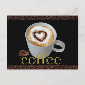 Cartões postais de café com amor