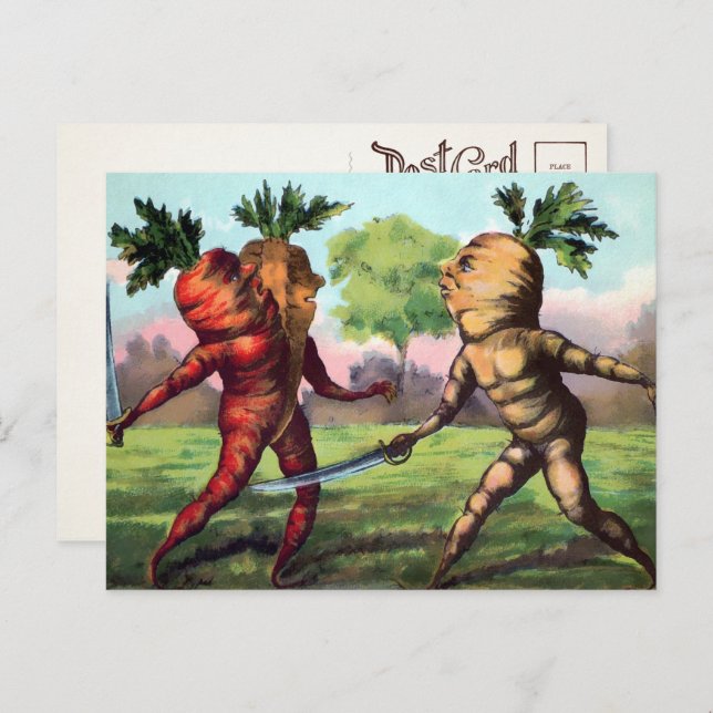 Cartões Postais de Cenouras Vitorianas Duelo  (Frente/Verso)