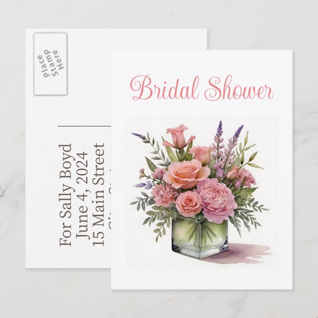 Cartões postais de chá de panela (Frente/Verso)