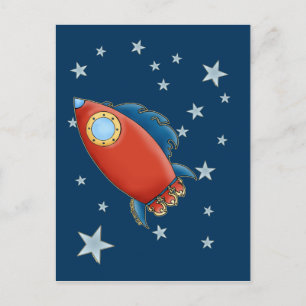Cartões postais de chaminé vermelho e estrelas