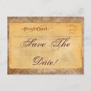 Cartões Postais de Convite de Damask Save The Date