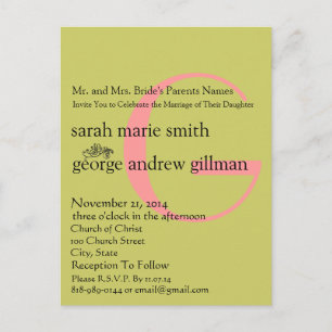 Cartões-postais de convite para casamentos baratos