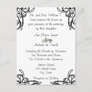 Cartões-postais de convite para casamentos baratos