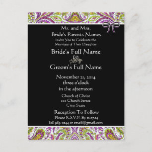 Cartões-postais de convite para casamentos baratos