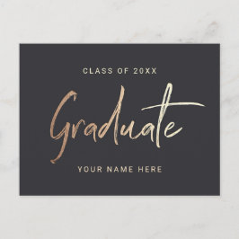 Cartões-postais de convite para Formando preto na