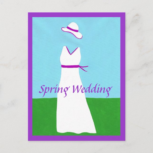 Cartões-postais de convite para vestidos de fita p (Frente)