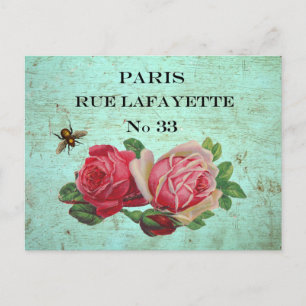Cartões postais de endereço Vintage Paris